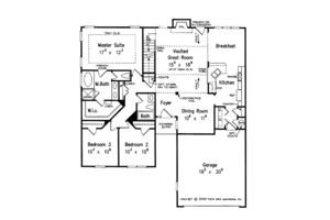 Floor Plan - Main Floor for Ranch House Plan #927-694 - 3 bed, 2 bath