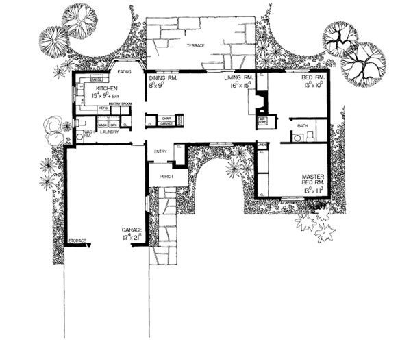 Dream House Plan - Tudor Floor Plan - Main Floor Plan #72-663