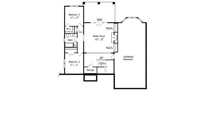 Home Plan - Floor Plan - Lower Floor for Tudor House Plan #927-433 - 3 bed, 2.5 bath