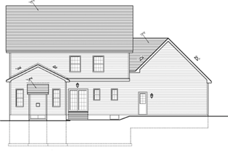 Dream House Plan - Exterior - Rear Elevation for Colonial House Plan #1010-35 - 4 bed, 2.5 bath