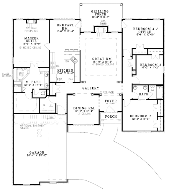 Dream House Plan - Ranch Floor Plan - Main Floor Plan #17-3023