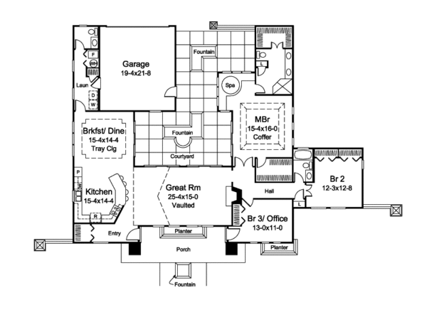 House Plan Design - Floor Plan - Main Floor Plan #57-602
