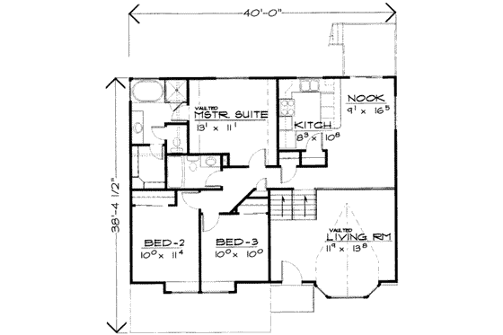 Floor Plan - Main Floor for Traditional House Plan #308-138 - 4 bed, 3 bath