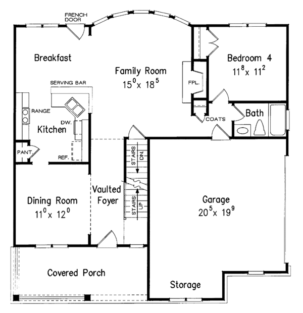 Home Plan - Colonial Floor Plan - Main Floor Plan #927-803