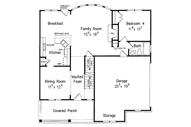Home Plan - Floor Plan - Main Floor for Colonial House Plan #927-803 - 4 bed, 3 bath