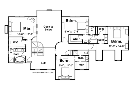 Floor Plan - Upper Floor for Craftsman House Plan #928-113 - 4 bed, 3 bath