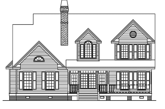 Exterior - Rear Elevation for Country House Plan #929-461 - 3 bed, 2.5 bath