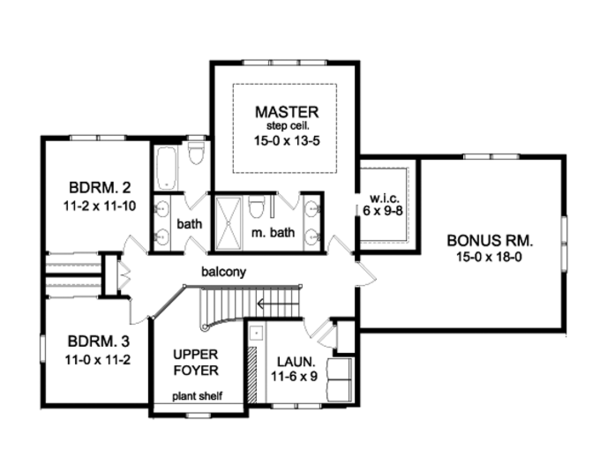 Home Plan - Colonial Floor Plan - Upper Floor Plan #1010-86