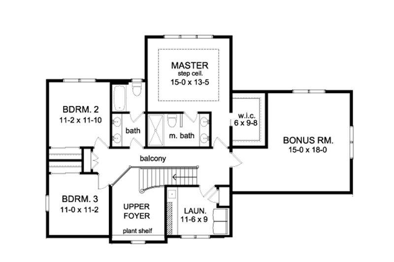 Home Plan - Floor Plan - Upper Floor for Colonial House Plan #1010-86 - 3 bed, 2.5 bath