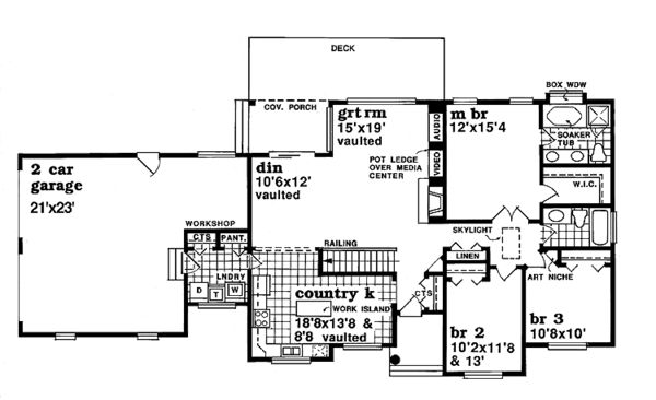 Home Plan - Colonial Floor Plan - Main Floor Plan #47-889