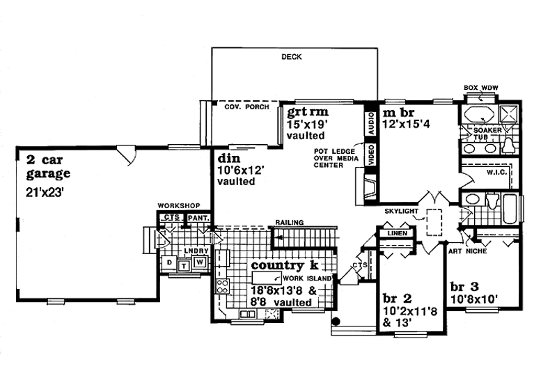 Dream House Plan - Floor Plan - Main Floor for Colonial House Plan #47-889 - 3 bed, 2 bath