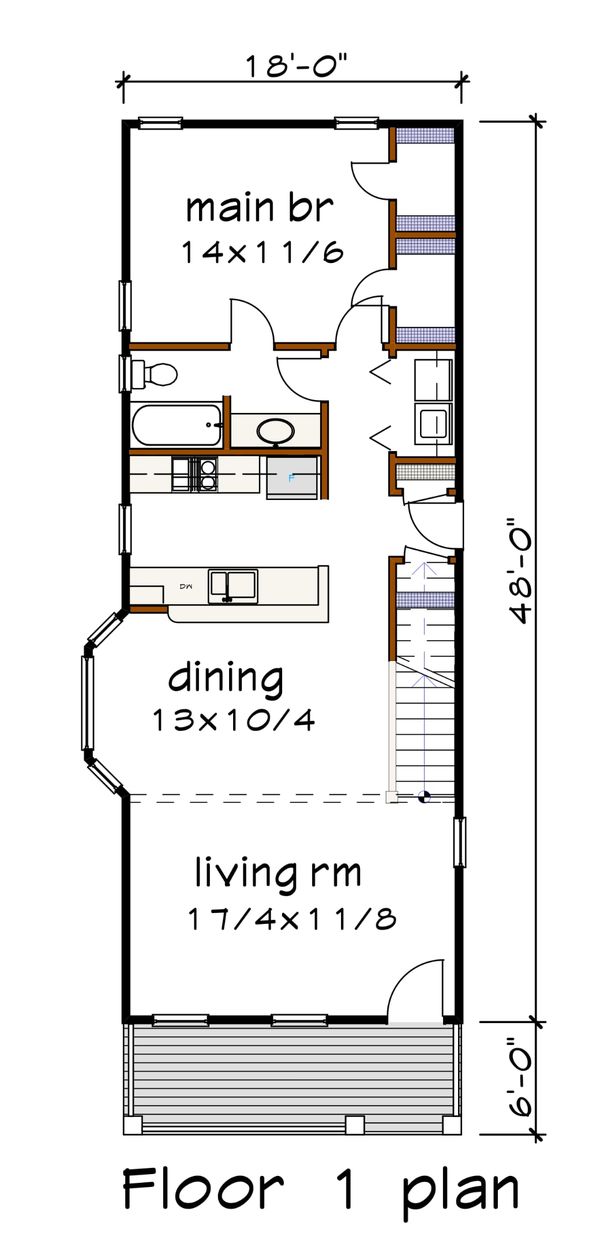 Cottage Floor Plan - Main Floor Plan #79-176