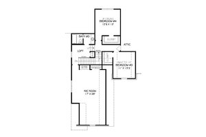 Floor Plan - Upper Floor for European House Plan #424-252 - 4 bed, 3 bath