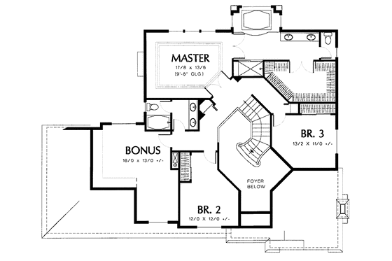 Floor Plan - Upper Floor for Traditional House Plan #48-780 - 3 bed, 2.5 bath