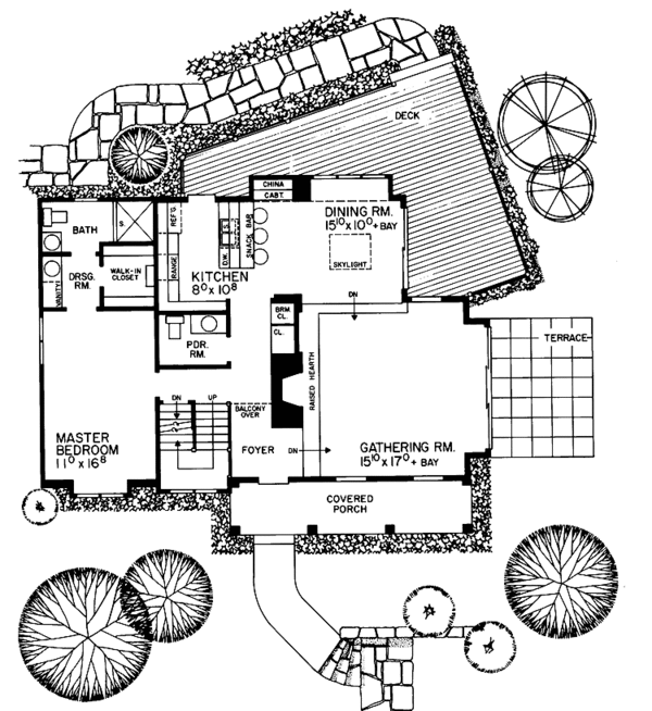 House Blueprint - Country Floor Plan - Main Floor Plan #72-754