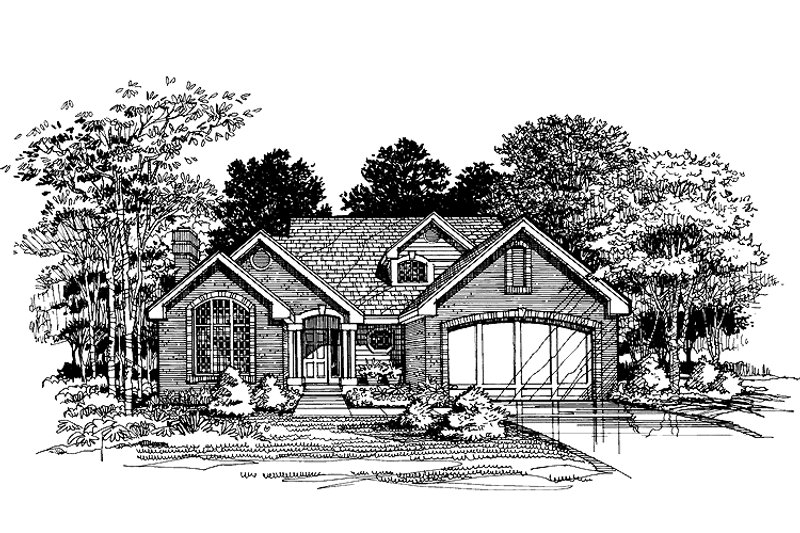 House Blueprint - Traditional Exterior - Front Elevation Plan #320-946