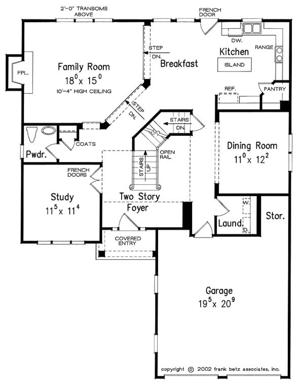 Home Plan - Colonial Floor Plan - Main Floor Plan #927-891