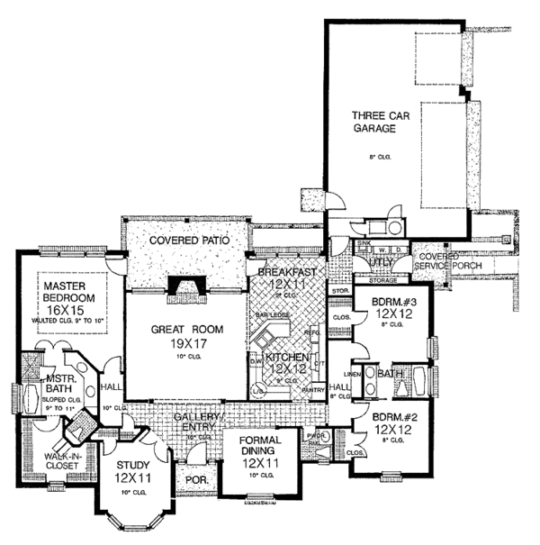 Home Plan - European Floor Plan - Main Floor Plan #310-1177