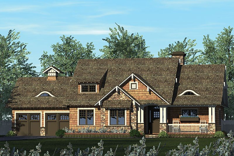 Architectural House Design - Craftsman Exterior - Front Elevation Plan #453-611