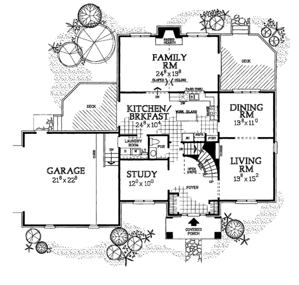House Blueprint - Classical Floor Plan - Main Floor Plan #72-951