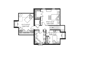 Floor Plan - Upper Floor for Country House Plan #23-2416 - 3 bed, 2 bath