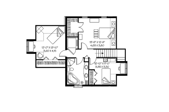 Floor Plan - Upper Floor for Country House Plan #23-2416 - 3 bed, 2 bath