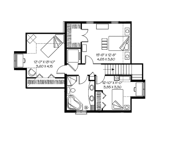 Architectural House Design - Country Floor Plan - Upper Floor Plan #23-2416
