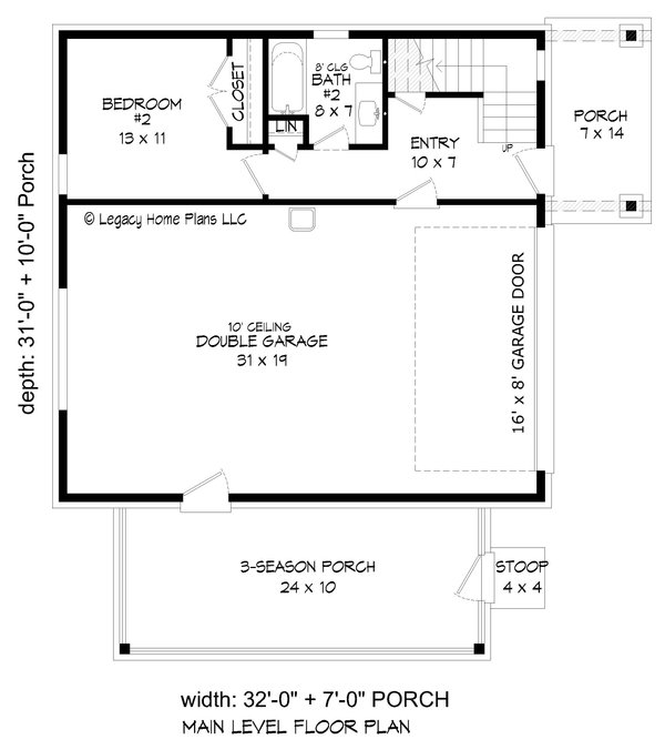 Modern Style House Plan - 2 Beds 2.5 Baths 1359 Sq/Ft Plan #932-700 ...