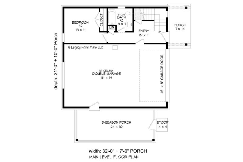 Architectural House Design - Floor Plan - Main Floor for Modern House Plan #932-700 - 2 bed, 2.5 bath