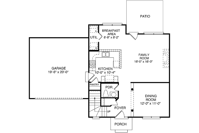 House Plan Design - Floor Plan - Main Floor for Colonial House Plan #453-267 - 3 bed, 2.5 bath
