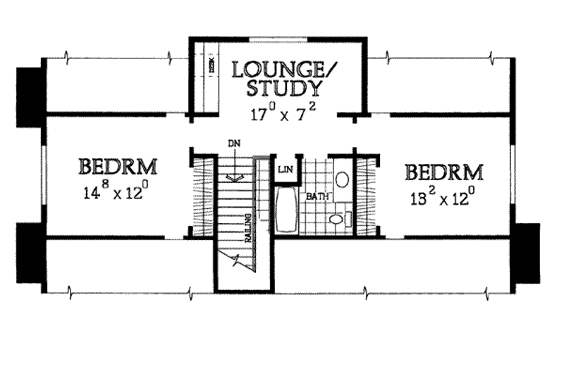 Dream House Plan - Floor Plan - Upper Floor for Colonial House Plan #72-327 - 3 bed, 3 bath
