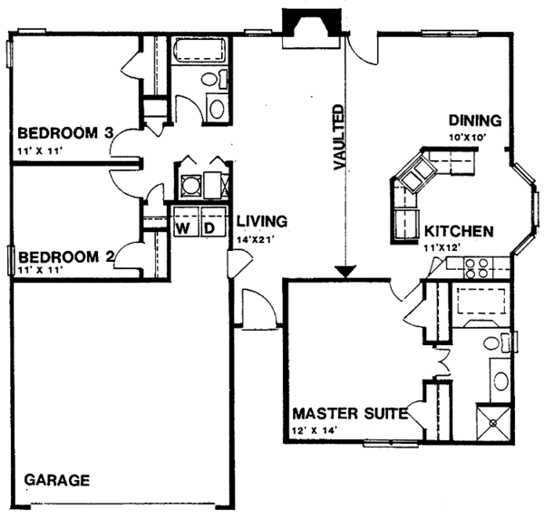 Home Plan - Ranch Floor Plan - Main Floor Plan #30-224