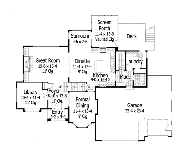 Dream House Plan - Traditional Floor Plan - Main Floor Plan #51-1092