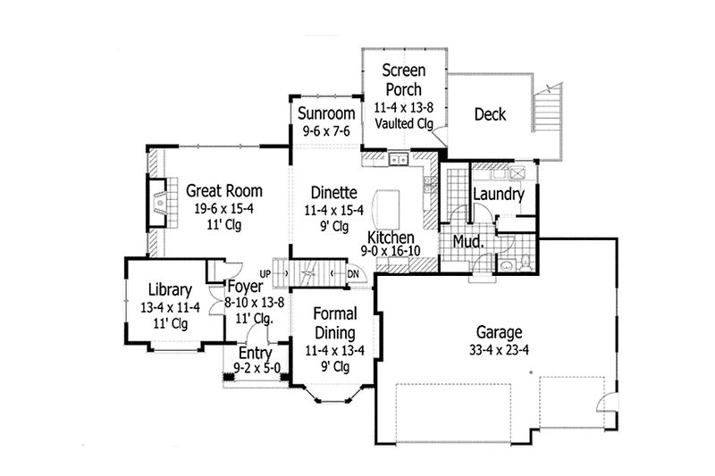 Home Plan - Floor Plan - Main Floor for Traditional House Plan #51-1092 - 3 bed, 2.5 bath