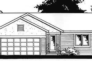 Dream House Plan - Exterior - Front Elevation for Prairie House Plan #320-1450 - 2 bed, 1.5 bath