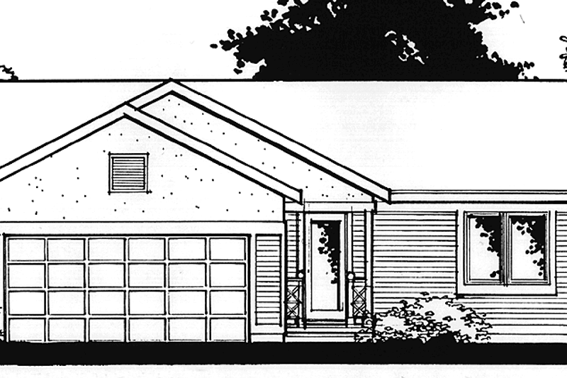 Architectural House Design - Prairie Exterior - Front Elevation Plan #320-1450