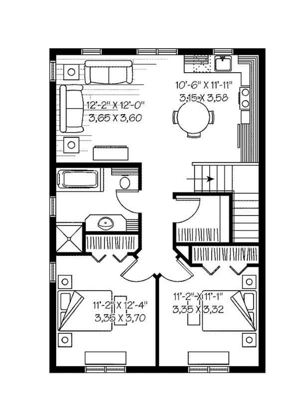Traditional Floor Plan - Upper Floor Plan #23-2420
