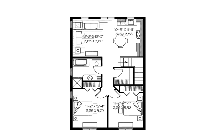 Dream House Plan - Floor Plan - Upper Floor for Traditional House Plan #23-2420 - 2 bed, 1.5 bath
