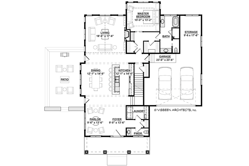 Architectural House Design - Floor Plan - Main Floor for Traditional House Plan #928-288 - 3 bed, 2.5 bath