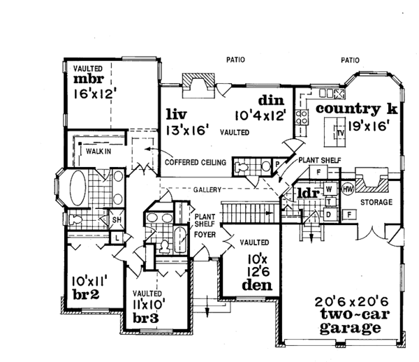Dream House Plan - Craftsman Floor Plan - Main Floor Plan #47-1002