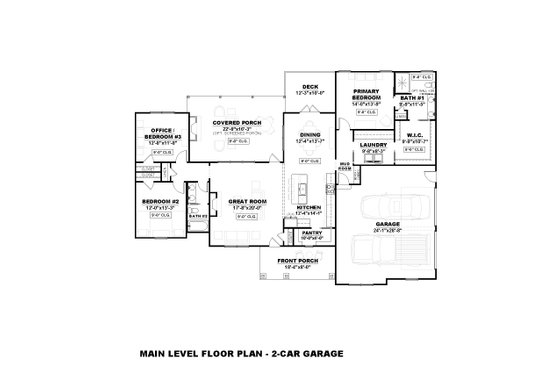 Floor Plan - Main Floor for Farmhouse House Plan #1117-21 - 3 bed, 2 bath
