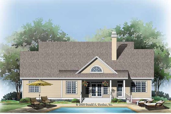 Exterior - Rear Elevation for Traditional House Plan #929-781 - 4 bed, 3 bath