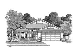 Home Plan - Exterior - Front Elevation for Mediterranean House Plan #999-94 - 3 bed, 2 bath