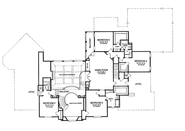 Architectural House Design - Colonial Floor Plan - Upper Floor Plan #952-75
