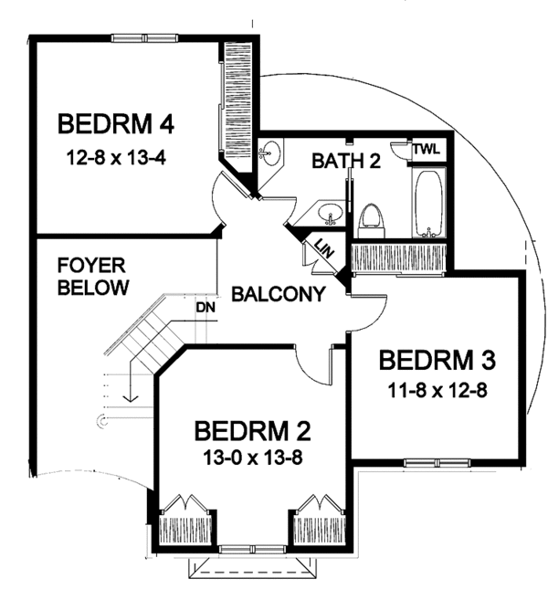 Home Plan - Traditional Floor Plan - Upper Floor Plan #328-447