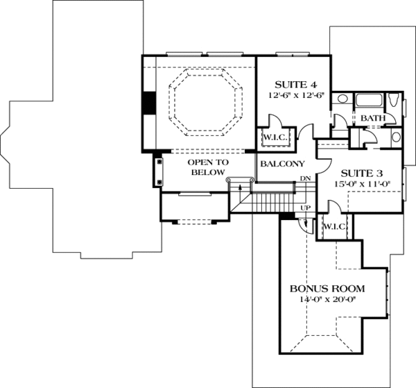 Architectural House Design - European Floor Plan - Upper Floor Plan #453-35