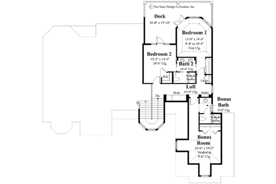 Floor Plan - Upper Floor for Colonial House Plan #930-292 - 3 bed, 3.5 bath