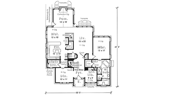 House Plan Design - European Floor Plan - Main Floor Plan #974-22