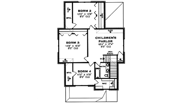 House Plan Design - Country Floor Plan - Upper Floor Plan #984-4