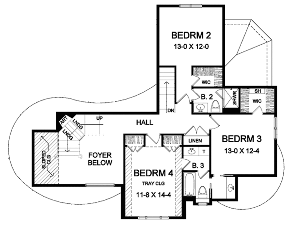 Home Plan - Craftsman Floor Plan - Upper Floor Plan #328-399